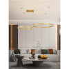 IMMAX NEO FINO NEW Smart závesné svietidlo 2 kruhy, 60 + 80 cm, 93 W zlaté, Zigbee 3.0