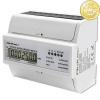 Qoltec 50989 Qoltec Třífázový obousměrný elektronický elektroměr | Měřič spotřeby energie na DIN lištu | 400V | 100A | LCD | 4P (Elektronický třífázový měřič spotřeby energie pro montáž na lištu DIN 3