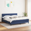 vidaXL Posteľný rám boxspring s matracom modrý 180x200 cm látka - Modrá - 8431-150201