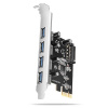 AXAGON PCEU-430RS PCIe radič 4x USB 5Gbps port SATA napájanie Renesas PD720201 SP