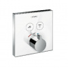 Hansgrohe Shower Select Glass - Termostatická batéria pod omietku na 2 spotrebiče, biela/chróm 15738400