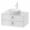 DURAVIT White Tulip závesná skrinka pod umývadlo na dosku, 2 zásuvky, 800 x 550 x 408 mm, biela vysoký lesk, WT499008585