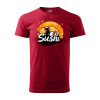 Sablio Tričko s potlačou Sushi - červené 3XL
