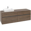 VILLEROY & BOCH Collaro závesná skrinka pod umývadlo na dosku (umývadlo vľavo), 4 zásuvky, 1600 x 500 x 548 mm, Arizona Oak, C07800VH