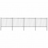zahrada-XL Záhradný plot s vrchnou časťou z ocele 714,5x150 cm čierny 277632