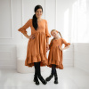 Trojset- Saša asymetrické šaty Veľkosť dieťa 1: 86/92, Veľkosť dieťa 2: 146/152, Veľkosť mama: M/L