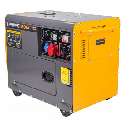 Naftový generátor prúdu elektrocentrála AVR 230/400V 6500W + KOLIESKA, Powermat PM-AGR-6500MD PM1224