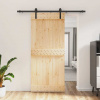 zahrada-XL Posuvné dvere so sadou kovania 90x210 cm borovicový masív 3202974