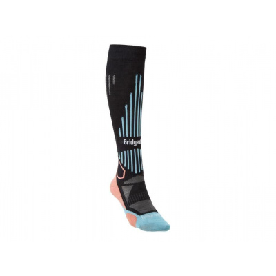 Bridgedale Ski Lightweight Women dámské ponožky | black/coral | S