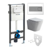 Mereo WC set - Smart flush rimless WC hranaté, modul pre sadrokartón, hranaté tlačidlo biela/chróm MM02NSETRT330