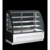 TEFCOLD Pultová chladiaca vitrína s oblým sklom – 1505x1360 mm – nerez/ čierna