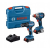 BOSCH COMBO SÚPRAVA 18V (GDX 18V-285 + GSR 185-LI) 2x2,0Ah L-CASE