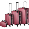 tectake 403410 cestovné kufre pucci - súprava 4 ks - vínová