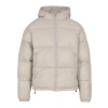 Shiny Puffer Jacket With Hood - lightasphalt M