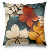 Soovi Home Obliečka na vankúš Floral Vibe – 3D kvetinový vzor v teplých a modrosivých tónoch Veľkosť: 40x40 velúr