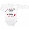 Body dlhý rukáv s vtipným textom Baby Nellys, Vždy Milovat - biele, veľ. 74 80 (9-12m)