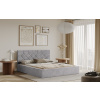 Posteľ MARSALA 160x200 svetlosivá s úložným priestorom