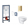Grohe Rapid SL - Set predstenovej inštalácie, klozetu, dosky SoftClose, tlačidla Skate Cosmopolitan a súpravy na vhadzovanie tabliet, Cool Sunrise SANI11BB4154