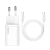 Baseus Super Si rýchlonabíjačka 1C 25W EU + USB-C/USB-C 3A kábel 1m biely TZCCSUP-L02