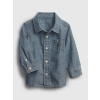 GAP Baby chambray košeľa Modrá 12-18M Modrá Modrá
