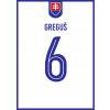 Superfutbal Maketa dresu Slovensko, biela Rozmer: A4, Meno a číslo: Greguš 6 biela