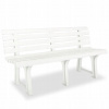 Záhradná lavica, lavička - Vidaxl Garden Bench, 145,5 cm, plast, biela (Vidaxl Garden Bench, 145,5 cm, plast, biela)
