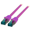 S/FTP (PiMF) Patchkábel LSOH 7.5m cat.6a, fialový, Cu