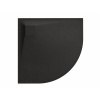 CERANO - Sprchová vanička štvrťkruhová Quarto - SMC/minerálny kompozit - štruktúrovaná čierna matná - 80x80x3 cm