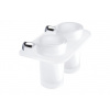 Nimco BORMO IXI držiak na pohárik dvojitý chróm/matné sklo BRX3-58DW-26