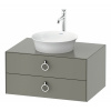 DURAVIT White Tulip závesná skrinka pod umývadlo na dosku, 2 zásuvky, 800 x 550 x 408 mm, kameňovo šedá matná, WT499009292