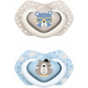 Canpol Babies 2 ks symetrických silikon cumlíkov Bonjour Paris sivá modrá