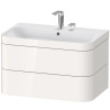 DURAVIT Happy D.2 Plus c-bonded závesná skrinka s nábytkovým umývadlom s dvomi otvormi, 2 zásuvky, 775 x 490 x 480 mm, biela vysoký lesk, HP4637E2222