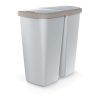 PROSPERPLAST Odpadkový kôš COMPACTA Q DUO popolavý so svetlo hnedým vekom, objem 45l