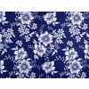 Stoklasa METRÁŽ Bavlněná látka / plátno modrotisk KVĚTY romance - 2 (22220-1) modrá tmavá
