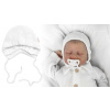 Pletená čiapočka na zaväzovanie bonetka Boy Hand Made Baby Nellys biela
