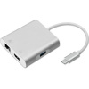 Qoltec USB C adaptér na HDMI, USB 3.0, RJ45 a PD 0,2 m