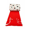 INTERMEDIC SK Mantinel do postieľky Mickey Mouse Red / minky červená – 180x30 cm
