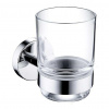 CERANO - Nástenný držiak s pohárom Lineo - chróm, transparentné sklo