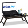 Relaxdays Stolík na notebook do postele Bambusový hnedý, RD3255