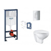 Grohe Rapid SL - Set predstenovej inštalácie, klozetu, dosky SoftClose, tlačidla Skate Cosmopolitan a súpravy na vhadzovanie tabliet, matný chróm SANI11BB2134