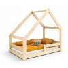DETSKÁ POSTEĽ DOMČEK 90X180 DREVENÁ POSTIEĽKA PRE DIEŤA + ROŠT KB