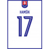 Superfutbal Maketa dresu Slovensko, biela Rozmer: A3, Meno a číslo: Hamšík 17 biela