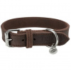Kožený obojok RUSTIC - tmavo-hnedá S-M: 34-40cm/25mm