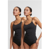 Ladies Basic Tank Top Cotton 2-Pack - black+black L