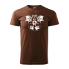 Sablio Tričko s potlačou Skate or Die - hnědé 4XL