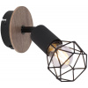 Globo Lighting Xara I nástenná lampa 1x40 W čierna-drevená 54802S-1H