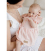 Body šaty pre bábätko PEONY s krátkym rukávom - 074 - Peony ružová