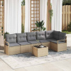 zahrada-XL Súprava záhradných pohoviek 7 pcs Béžová Poly ratan 3346410