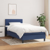 Box spring postel s matrací modrá 100 x 200 cm textil Modrá 3140119