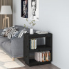 vidaXL Knižnica čierna 60x35x71 cm masívna borovica - Čierna - 59699-14668